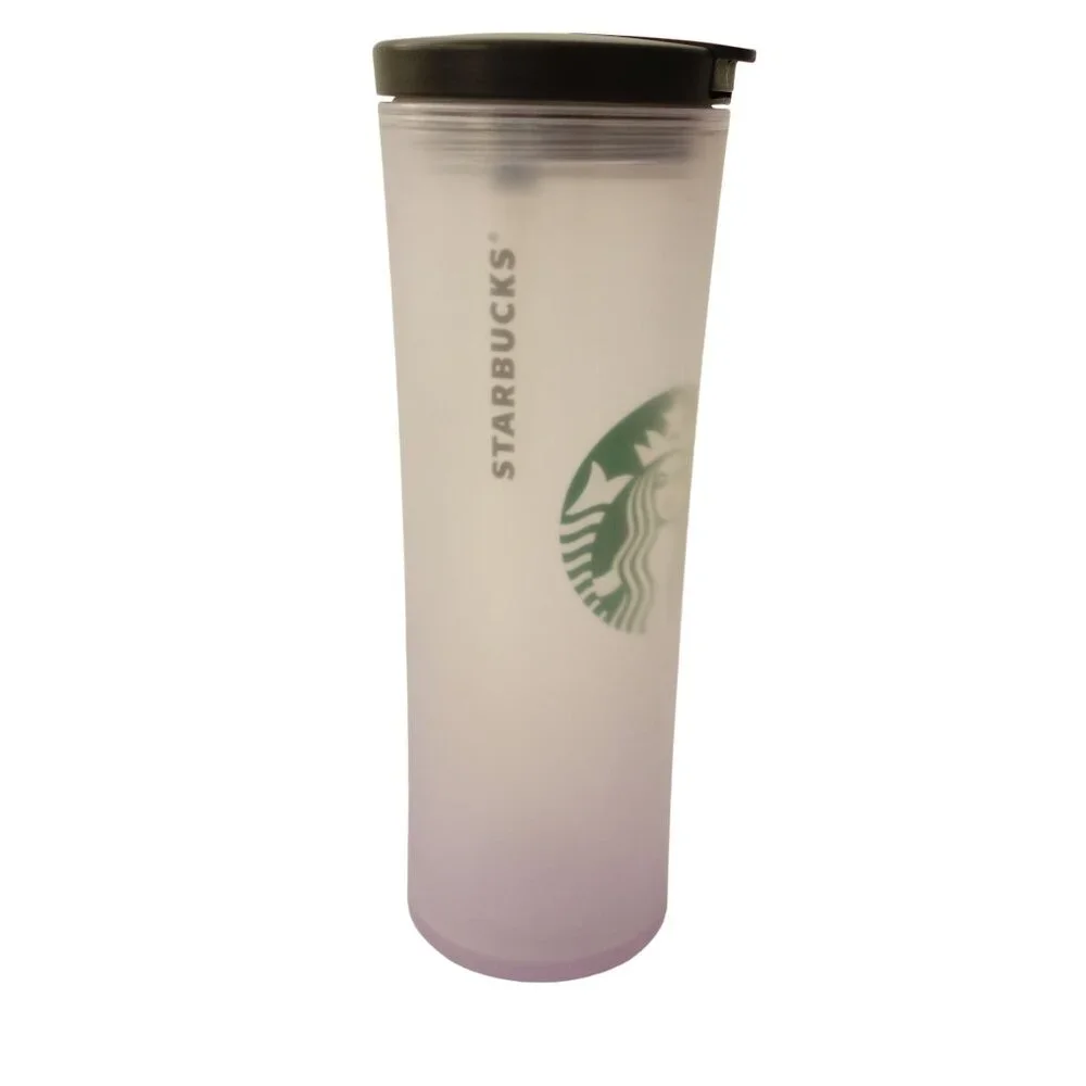 Starbucks 2010 Frosted‎ Plastic Travel Tumbler 20 Oz Screw on Flip Top Lid